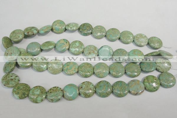 CNS284 15.5 inches 18mm flat round natural serpentine jasper beads