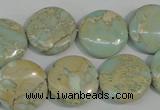 CNS286 15.5 inches 18mm flat round natural serpentine jasper beads