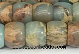 CNS308 15.5 inches 10*12mm rondelle serpentine jasper beads