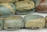 CNS311 15.5 inches 10*14mm drum serpentine jasper beads