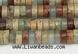 CNS318 15.5 inches 2.5*4mm heishi serpentine jasper beads