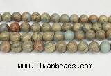 CNS335 15.5 inches 14mm round serpentine jasper beads wholesale