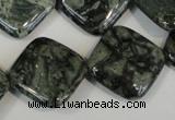 CNS432 15.5 inches 20*20mm diamond natural serpentine jasper beads