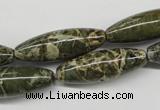 CNS519 15.5 inches 10*30mm rice natural serpentine jasper beads