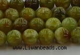 CNS602 15.5 inches 8mm round green dragon serpentine jasper beads