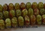 CNS612 15.5 inches 6*10mm rondelle green dragon serpentine jasper beads