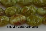 CNS632 15.5 inches 12*16mm oval green dragon serpentine jasper beads