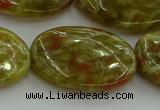 CNS637 15.5 inches 22*30mm oval green dragon serpentine jasper beads