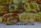 CNS671 15.5 inches 12*16mm rectangle green dragon serpentine jasper beads