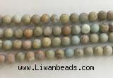 CNS708 15.5 inches 8mm round matte serpentine jasper beads