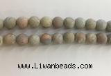 CNS710 15.5 inches 12mm round matte serpentine jasper beads