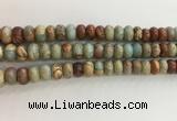 CNS715 15.5 inches 6*10mm rondelle serpentine jasper beads wholesale