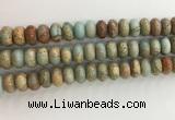 CNS716 15.5 inches 7*12mm rondelle serpentine jasper beads wholesale