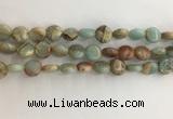 CNS720 15.5 inches 10mm flat round serpentine jasper beads wholesale