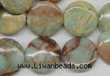 CNS83 15.5 inches 20mm flat round natural serpentine jasper beads