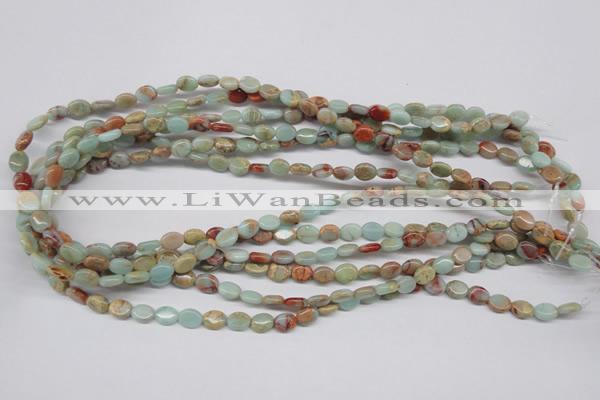 CNS89 15.5 inches 6*8mm oval natural serpentine jasper beads