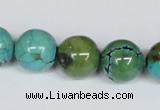 CNT06 16 inches 14mm round natural turquoise beads wholesale