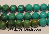 CNT105 15.5 inches 9mm round natural turquoise beads wholesale