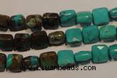 CNT125 15.5 inches 7*7mm faceted square natural turquoise beads