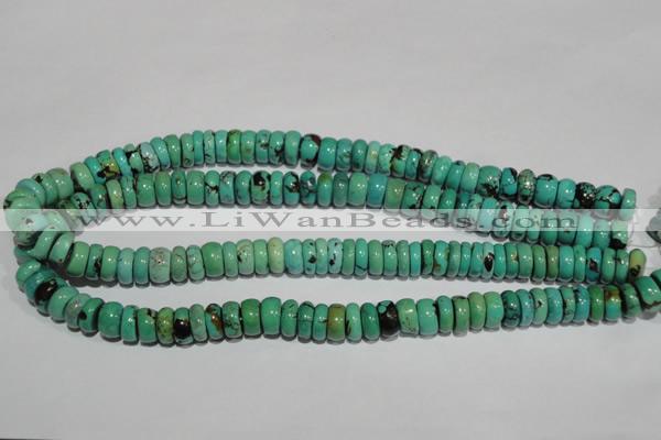 CNT223 15.5 inches 5*11mm rondelle natural turquoise beads wholesale