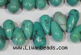 CNT230 Top-drilled 6*12mm - 8*18mm teardrop natural turquoise beads