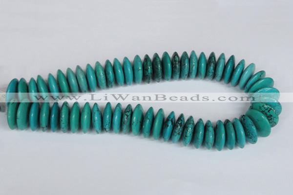 CNT29 16 inches 8*25mm rondelle natural turquoise beads wholesale