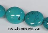 CNT36 16 inches 20*22mm oval natural turquoise beads wholesale