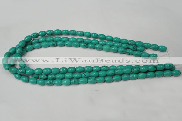 CNT368 15.5 inches 7*10mm rice turquoise beads wholesale