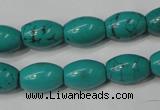 CNT369 15.5 inches 10*14mm rice turquoise beads wholesale