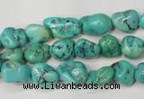 CNT380 15.5 inches 8*12mm nuggets natural turquoise beads