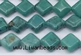 CNT550 15.5 inches 6mm diamond turquoise gemstone beads