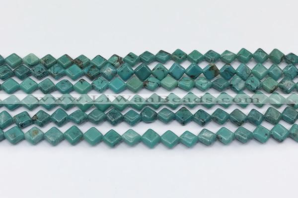 CNT550 15.5 inches 6mm diamond turquoise gemstone beads