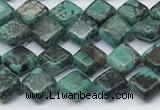 CNT551 15.5 inches 6mm diamond turquoise gemstone beads