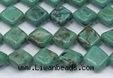 CNT552 15.5 inches 6mm diamond turquoise gemstone beads