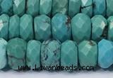 CNT576 15.5 inches 4*9mm - 6*10mm faceted rondelle turquoise gemstone beads