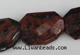 COB103 22*32mm twisted & faceted rectangle mahogany obsidian beads