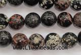 COB153 15.5 inches 12mm round snowflake obsidian beads