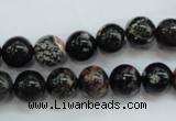 COB170 15.5 inches 10mm round snowflake obsidian beads