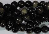 COB253 15.5 inches 8mm round golden obsidian beads wholesale