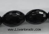 COB377 15.5 inches 18*25mm faceted rice black obsidian beads