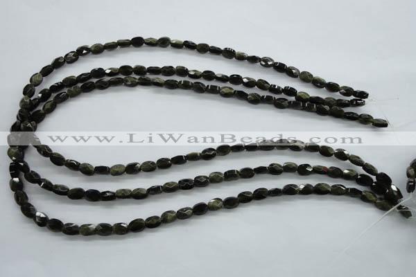 COB400 15.5 inches 5*7mm faceted oval black obsidian beads