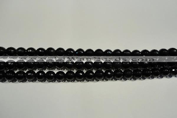 COB451 15.5 inches 6mm faceted round black obsidian beads