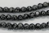 COB51 15.5 inches 6mm round Chinese snowflake obsidian beads