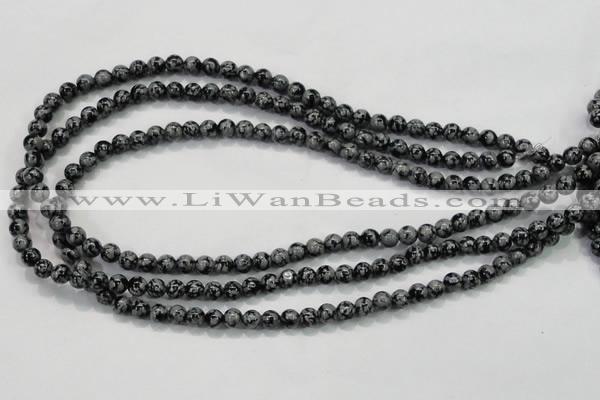 COB51 15.5 inches 6mm round Chinese snowflake obsidian beads