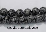 COB52 15.5 inches 8mm round Chinese snowflake obsidian beads