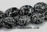 COB55 15.5 inches 12*16mm oval Chinese snowflake obsidian beads