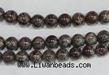 COB551 15.5 inches 6mm round red snowflake obsidian beads wholesale