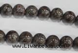 COB553 15.5 inches 10mm round red snowflake obsidian beads wholesale