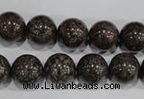 COB555 15.5 inches 14mm round red snowflake obsidian beads wholesale