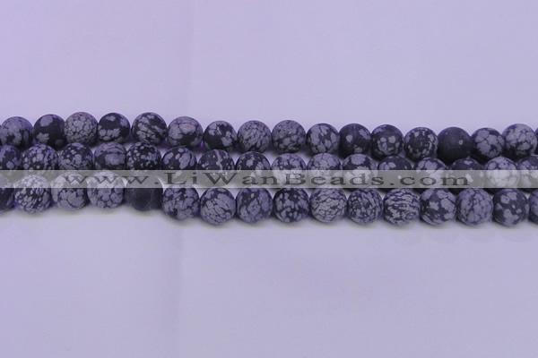 COB560 15.5 inches 4mm round matte snowflake obsidian beads